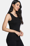 Zivame Knit Poly Thermal Spaghetti Top - Black Beauty — thumbnail 2